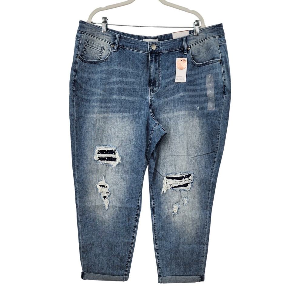 New NWT Lane Bryant‎ Low Rise Boyfriend Jeans Medium Wash Size 18